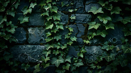 A wall covered in ivy leaves