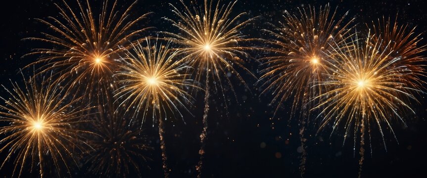 Beautiful creative holiday background Fireworks and sparkles.