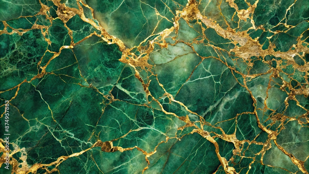 Canvas Prints Green marble texture with a hint of gold, elegant and luxurious background, green, marble, texture, gold, accent, elegant