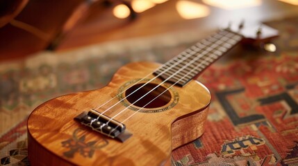 Fototapeta premium The ukulele, small and cheerful, brings a joyful, laid-back vibe to any musical setting.