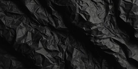 Black crumpled craft paper background Black history month concept Copy space.