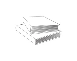 Continuous one line drawing of stack of books. One line drawing illustration of books stack. Education book, idea, school and intelligence concept line art. Editable outline.