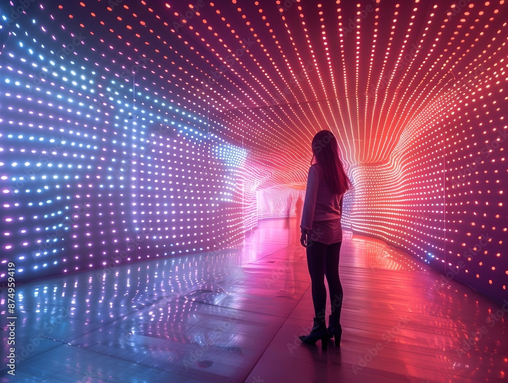 Aufkleber ai powered interactive light installation responding to viewer s movement