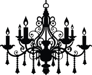 chandelier, lamps and chandeliers silhouette vector