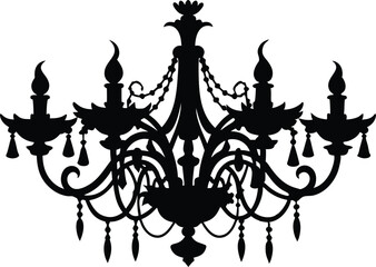 chandelier, lamps and chandeliers silhouette vector