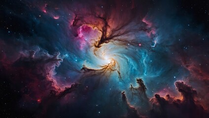 Colorful space galaxy cloud nebula Concept of cosmic beauty and the mysteries of the universe.