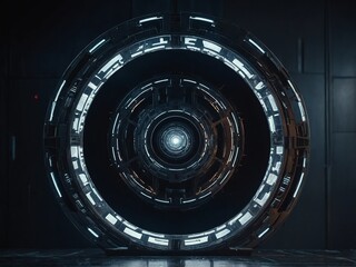 futuristic background with a circle in the center.