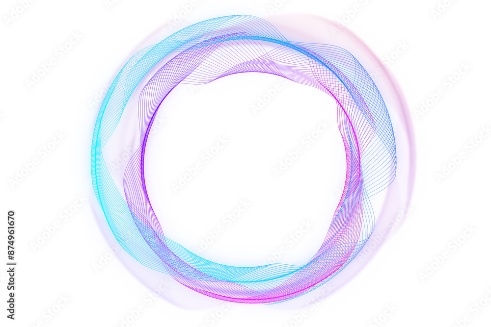 Leinwandbilder abstract colorful lines forming a circular shape, digital artwork design on a white background, conc