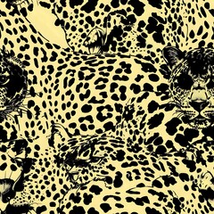 Wild and Exotic Leopard Print Seamless Background
