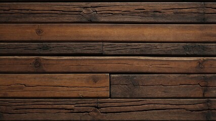 Fototapeta premium Close Up of a Wooden Wall Made of Planks.