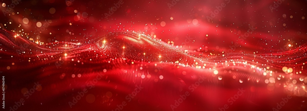 Poster colorful gradient fluid flow smoke in mesh color with glowing dots, abstract background with the col
