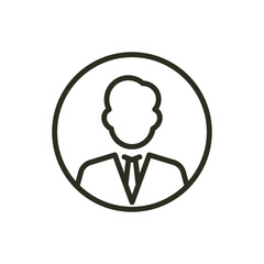Entrepreneur man outline icon. Businessman illustration image. Business owner vector icon
