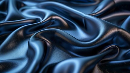 Glossy blue silk fabric with smooth gentle folds.