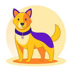 Dog vector illustration. Adorable pet isolated on white background