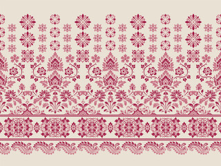 Motifs African boho paisley Floral Ikat pattern embroidery border. Ethnic ikat floral Ethnic Indian Pattern Ikat pattern Ethnic Pattern.Border indian floral Aztec embroidery border seamless patterns.