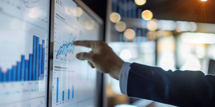 A person measuring business results and communicating it to their team in the boardroom