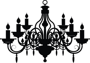 chandelier silhouette vector illustration