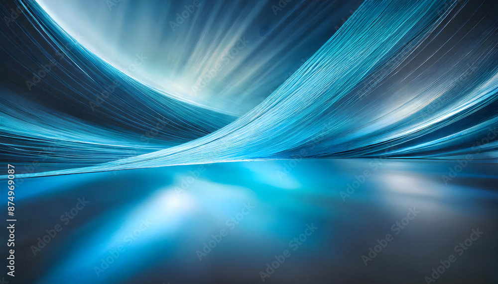 Poster abstract blue background with smooth lines. generative ai.