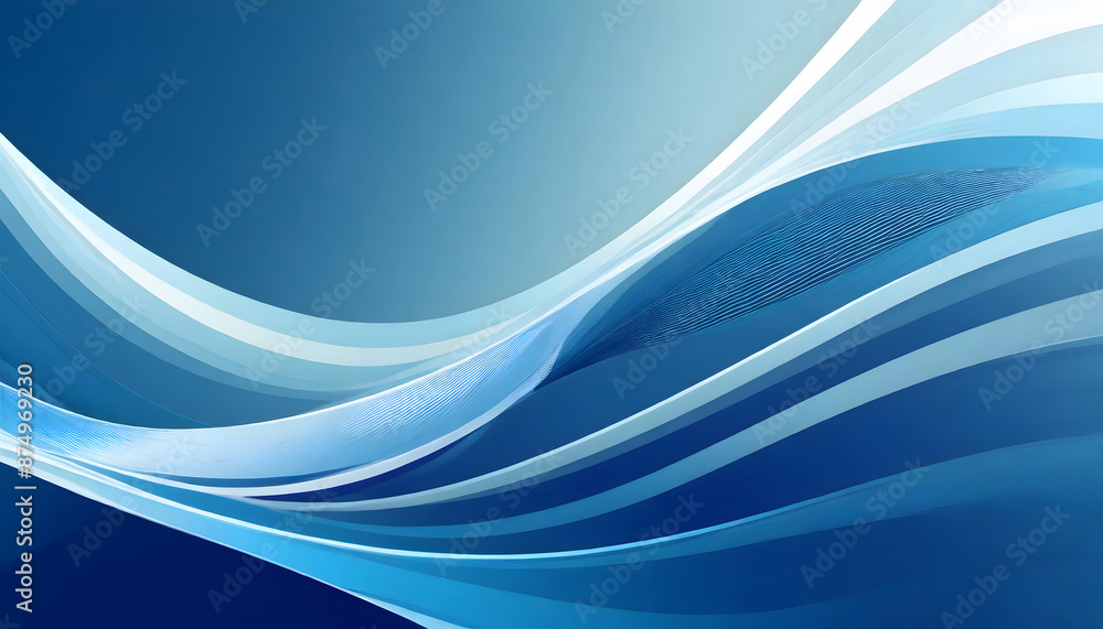 Poster abstract blue background with smooth lines. generative ai.