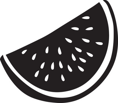 recommend clip art: Watermelon slice silhouette vector black 