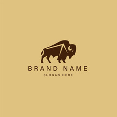 bison logo design vector icon illustration with simple gradients - vector © Prosun Design