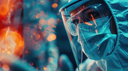 Minimalist protection gear for viewing coronavirus under microscope at home