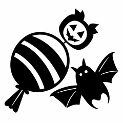 halloween candy black vector silhouette