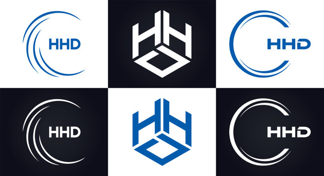 HHD logo. H H D design. White HHD letter. HHD, H H D letter logo design. H H D letter logo design in GOLD, GOLDEN LOGO, THREE, style. letter logo set in one artboard. H H D letter logo vector design.