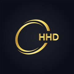 HHD logo. H H D design. White HHD letter. HHD, H H D letter logo design. H H D letter logo design in GOLD, GOLDEN LOGO, THREE, style. letter logo set in one artboard. H H D letter logo vector design.