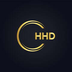 HHD logo. H H D design. White HHD letter. HHD, H H D letter logo design. H H D letter logo design in GOLD, GOLDEN LOGO, THREE, style. letter logo set in one artboard. H H D letter logo vector design.