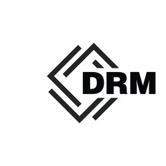 DRM letter logo design on white background. DRM logo. DRM creative initials letter Monogram logo icon concept. DRM letter design