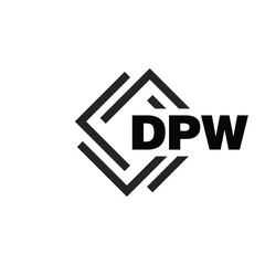 DPW letter logo design on white background. DPW logo. DPW creative initials letter Monogram logo icon concept. DPW letter design