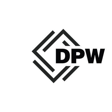 DPW letter logo design on white background. DPW logo. DPW creative initials letter Monogram logo icon concept. DPW letter design