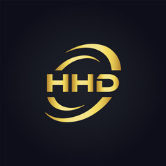 HHD logo. H H D design. White HHD letter. HHD, H H D letter logo design. H H D letter logo design in GOLD, GOLDEN LOGO, THREE, style. letter logo set in one artboard. H H D letter logo vector design.