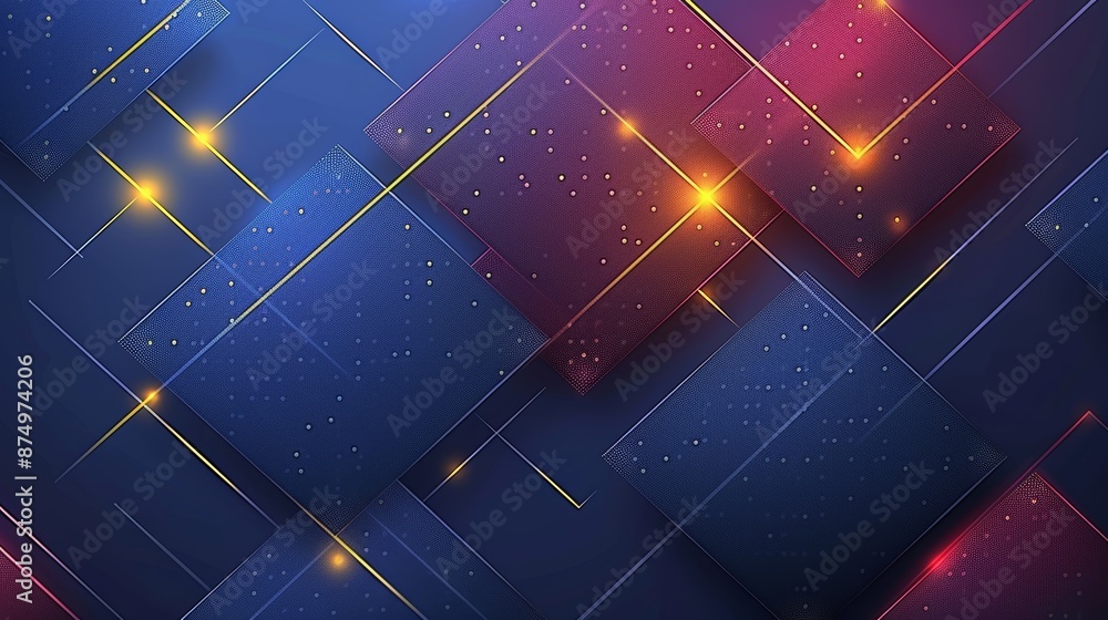 Poster abstract technology design featuring geometric shapes with realistic graphic shapes decoration in is