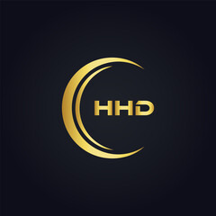 HHD logo. H H D design. White HHD letter. HHD, H H D letter logo design. H H D letter logo design in GOLD, GOLDEN LOGO, THREE, style. letter logo set in one artboard. H H D letter logo vector design.