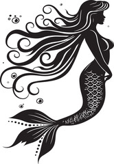 Mermaid Silhouette Vector Illustration