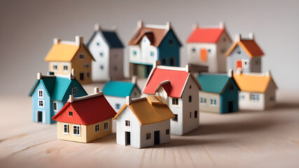 House model. Property home and real estate insurance concept. miniature model house. Mortgage concep. AI generated image, ai..