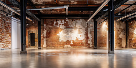 A brick wall in an industrial building brought back to life as an event space