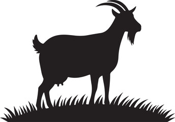 goat silhouette vector art illustration on white background