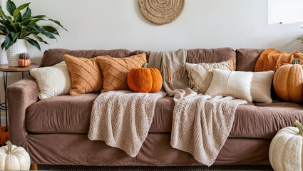 Stylish Transitional Living Room Bridging Late Summer and Early Fall