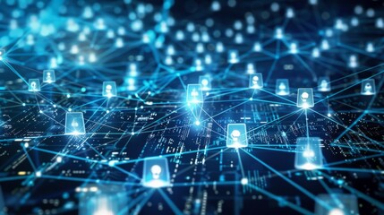 Obraz premium High-tech digital data connection system 