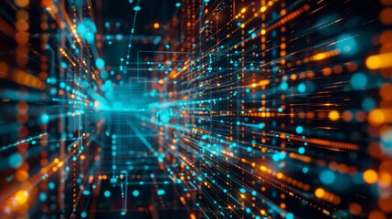 Obraz premium High-tech digital data connection system 