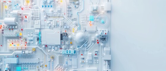 Fototapeta premium High-Tech Manufacturing Facility for Displays with Advanced Production Lines and Infrastructure Seen from Above