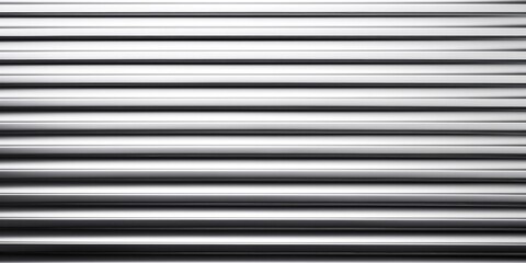 Fototapeta premium Seamless pattern of shiny metallic silver corrugated metal siding with bright highlights