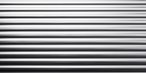 Seamless pattern of shiny silver corrugated metal roller shutter door texture background