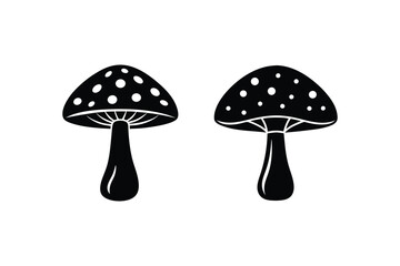 Mushroom silhouette vector with white background