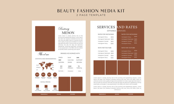 Influencer Media kit design