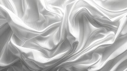 Obraz premium Elegant white silk fabric with smooth flowing texture
