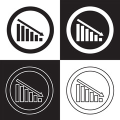 Arrow chart moving downwards vector icon. vector illustration. EPS 10